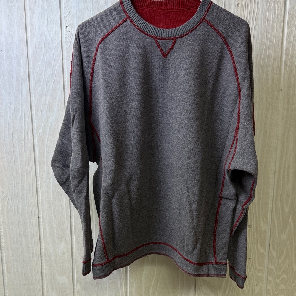 Tommy Bahama Gray and Red Men's Sweater Large